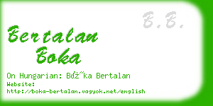 bertalan boka business card